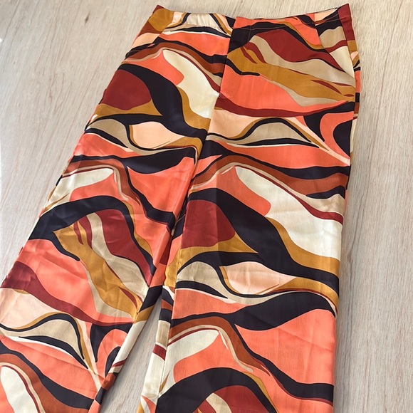 HYFVE Psychedelic Wide Leg Pants Size Medium Multicolored High Waisted Zip Fly - Picture 2 of 10